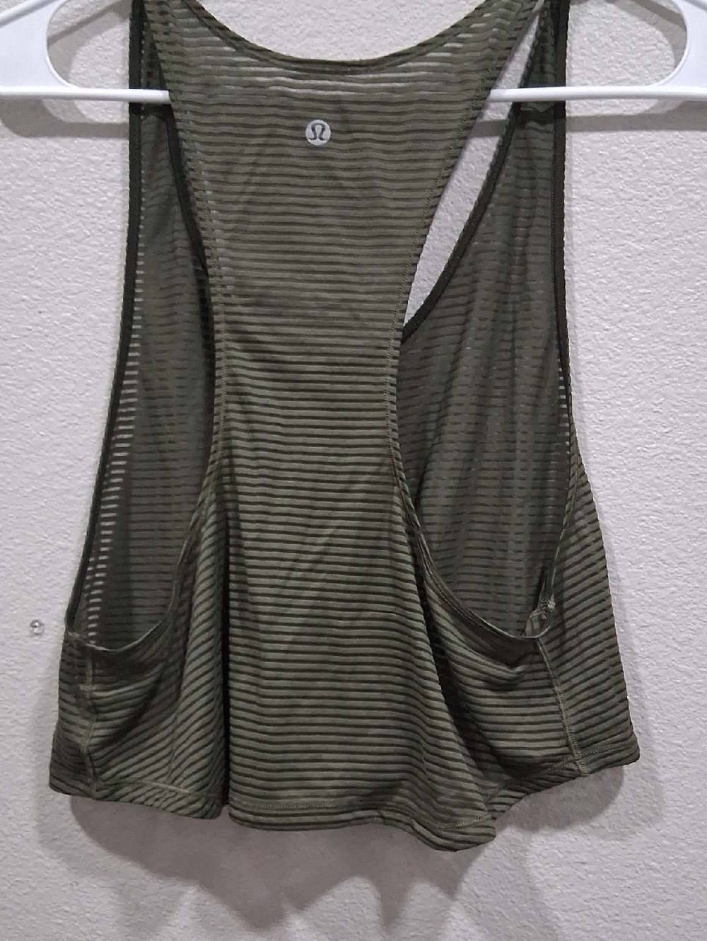 lululemon athletica Olive Green Striped Racerback Tank